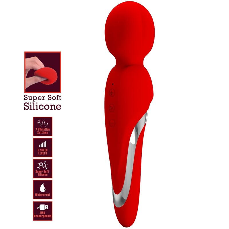 PRETTY LOVE - WALTER VIBRADOR WAND ROJO PRETTY LOVE FLIRTATION