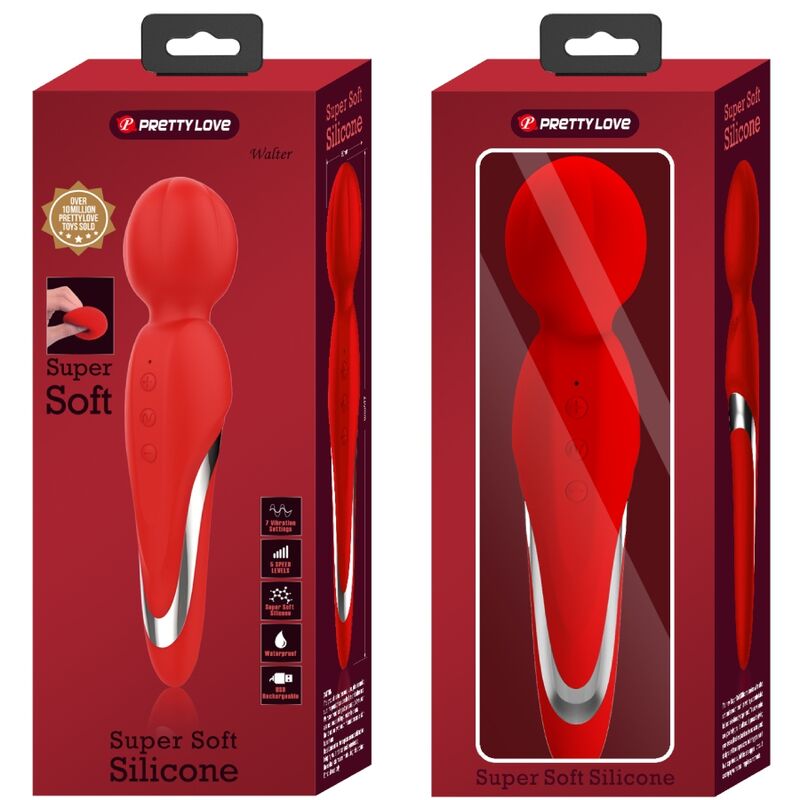 PRETTY LOVE - WALTER VIBRADOR WAND ROJO PRETTY LOVE FLIRTATION