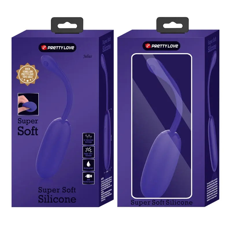 PRETTY LOVE - JULIUS HUEVO VIBRADOR IMPERMEBLE & RECARGABLE LILA PRETTY LOVE SMART
