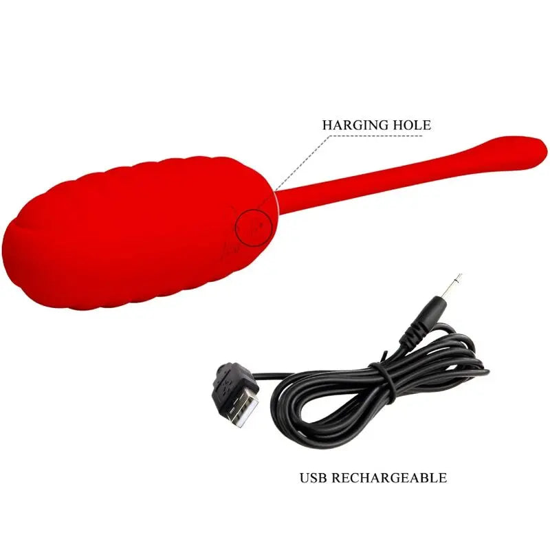 PRETTY LOVE - KIRK HUEVO VIBRADOR RECARGABLE ROJO PRETTY LOVE SMART
