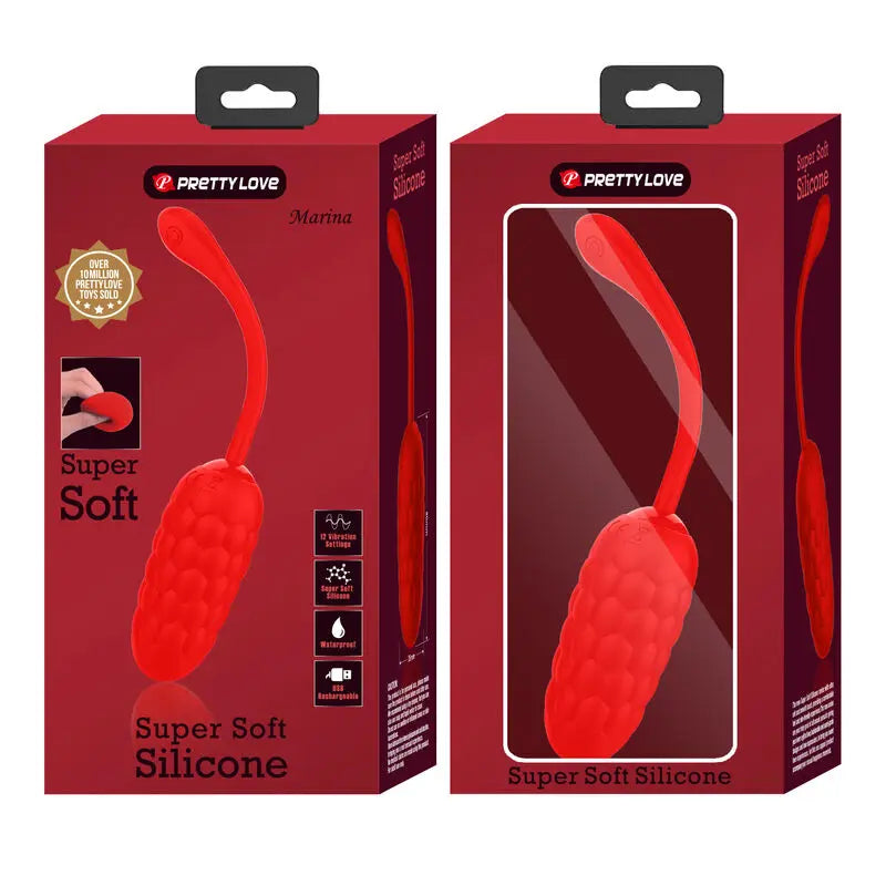 PRETTY LOVE - HUEVO VIBRADOR CON TEXTURA MARINA RECARGABLE ROJO PRETTY LOVE SMART