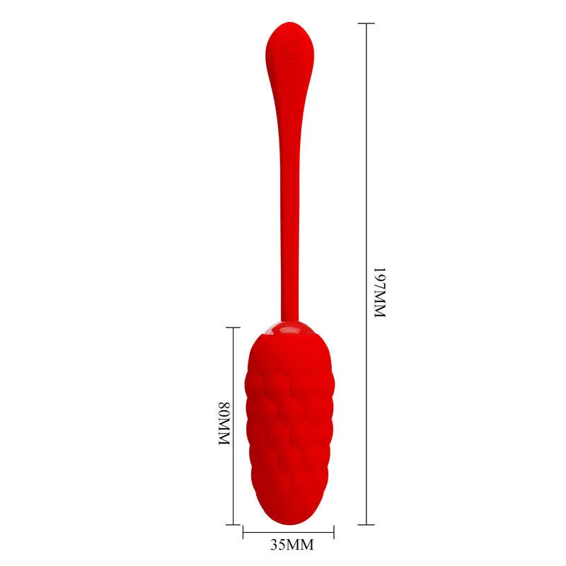 PRETTY LOVE - HUEVO VIBRADOR CON TEXTURA MARINA RECARGABLE ROJO PRETTY LOVE SMART
