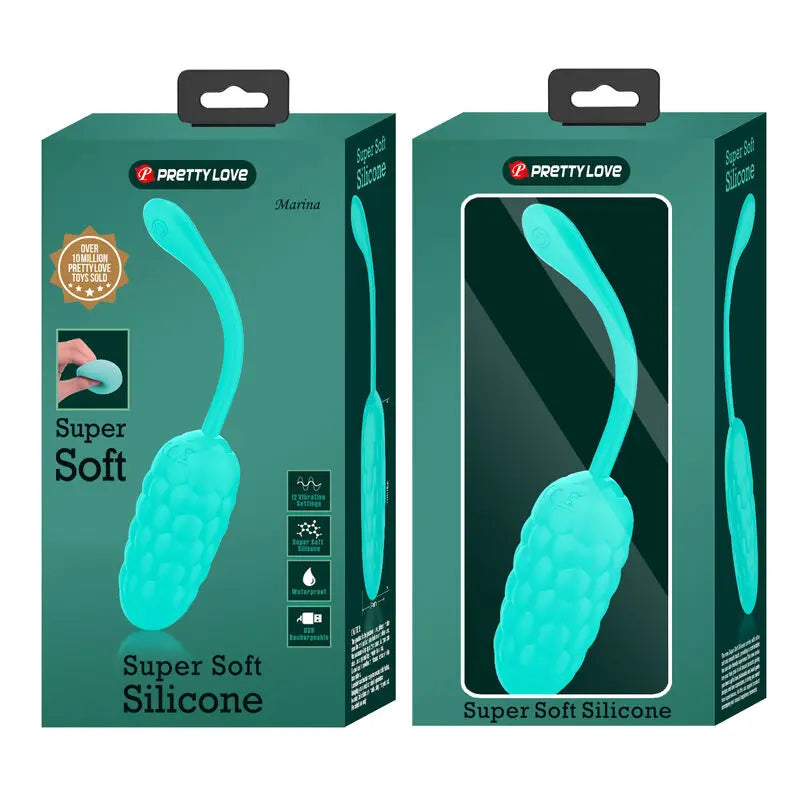 PRETTY LOVE - HUEVO VIBRADOR CON TEXTURA MARINA RECARGABLE VERDE AGUA PRETTY LOVE SMART