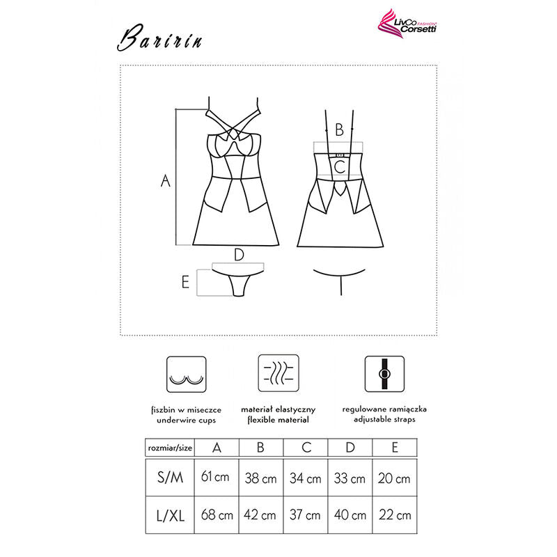 LIVCO CORSETTI FASHION - BARIRIN LC 90633 FALDA + PANTY NEGRO LIVCO CORSETTI SETS