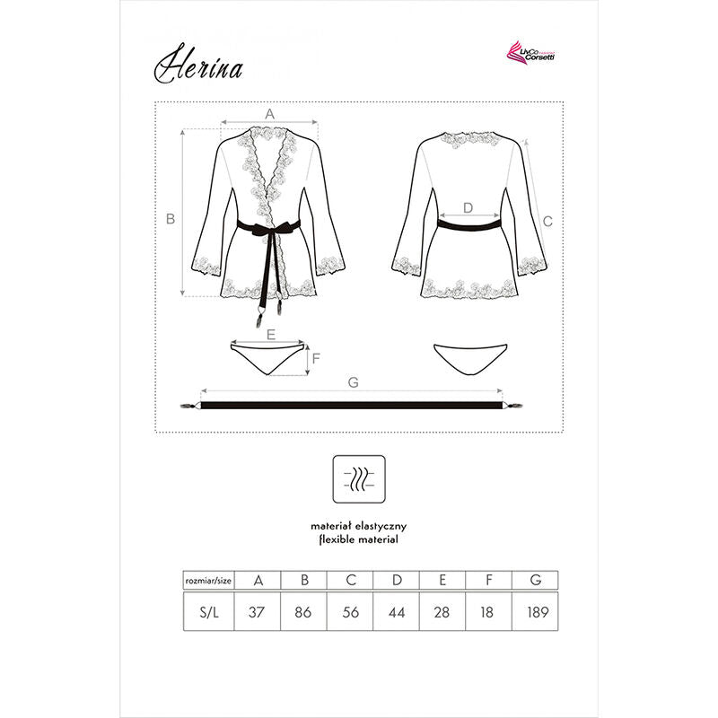 LIVCO CORSETTI FASHION - HERINA LC XG056 BATA + PANTY NEGRO TALLA ÚNICA LIVCO CORSETTI SETS