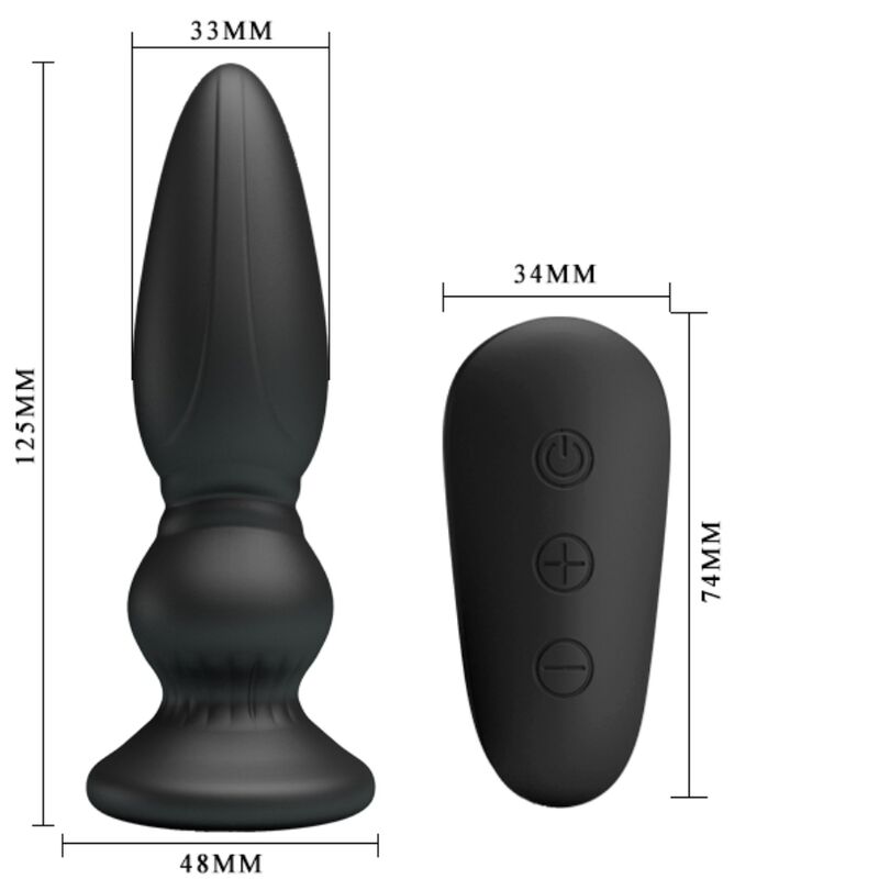 MR PLAY - VIBRADOR POTENTE CONTROL REMOTO ANAL PLUG NEGRO MR PLAY