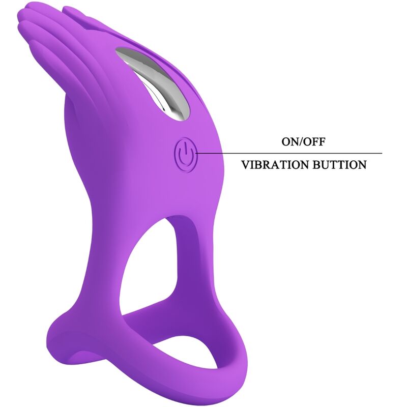 PRETTY LOVE - SILAS ANILLO VIBRADOR 7 VIBRACIONES SILICONA LILA PRETTY LOVE MALE