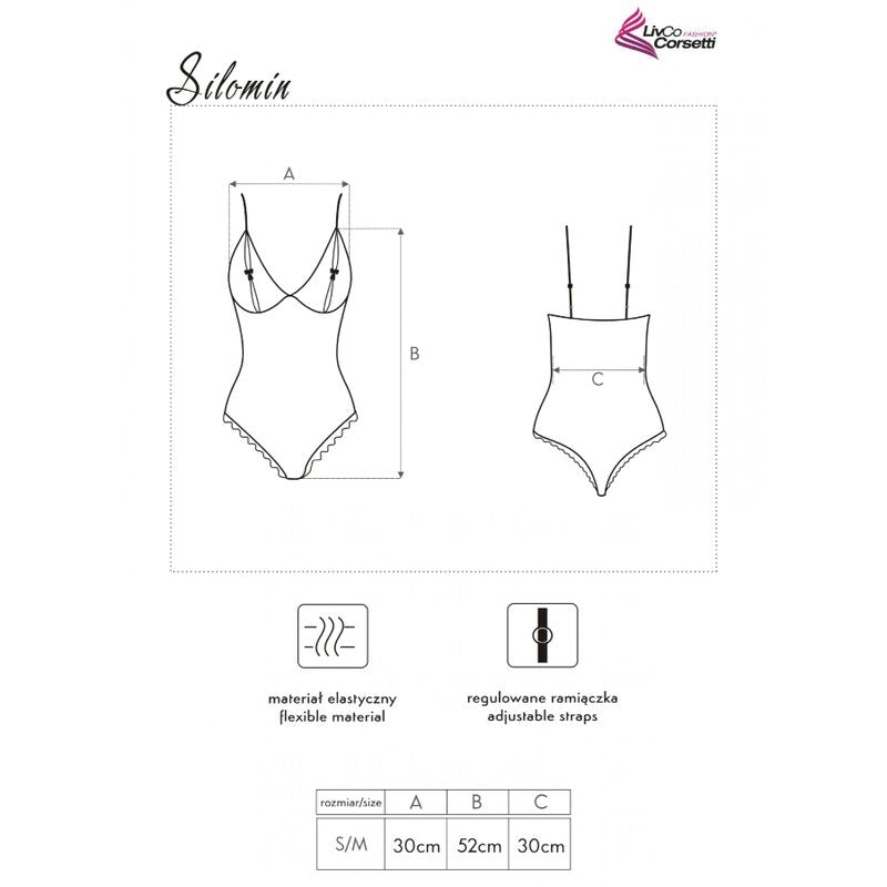LIVCO CORSETTI FASHION - SILOMIN LC 1401 BODY + BATA NEGRO TALLA ÚNICA LIVCO CORSETTI SETS