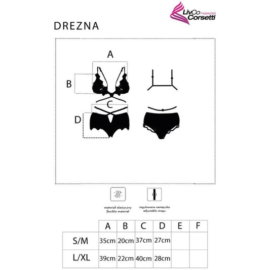 LIVCO CORSETTI FASHION - DREZNA LC 90733 SUJETADOR + PANTY NEGRO LIVCO CORSETTI SETS