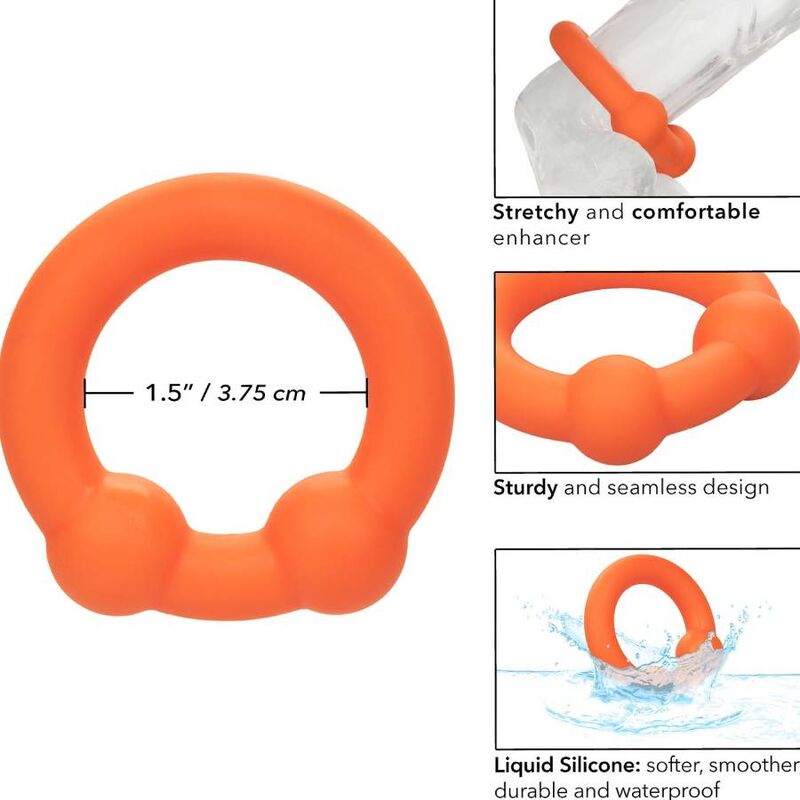 CALEXOTICS - ALPHA ANILLO DOBLE BOLA NARANJA CALEXOTICS