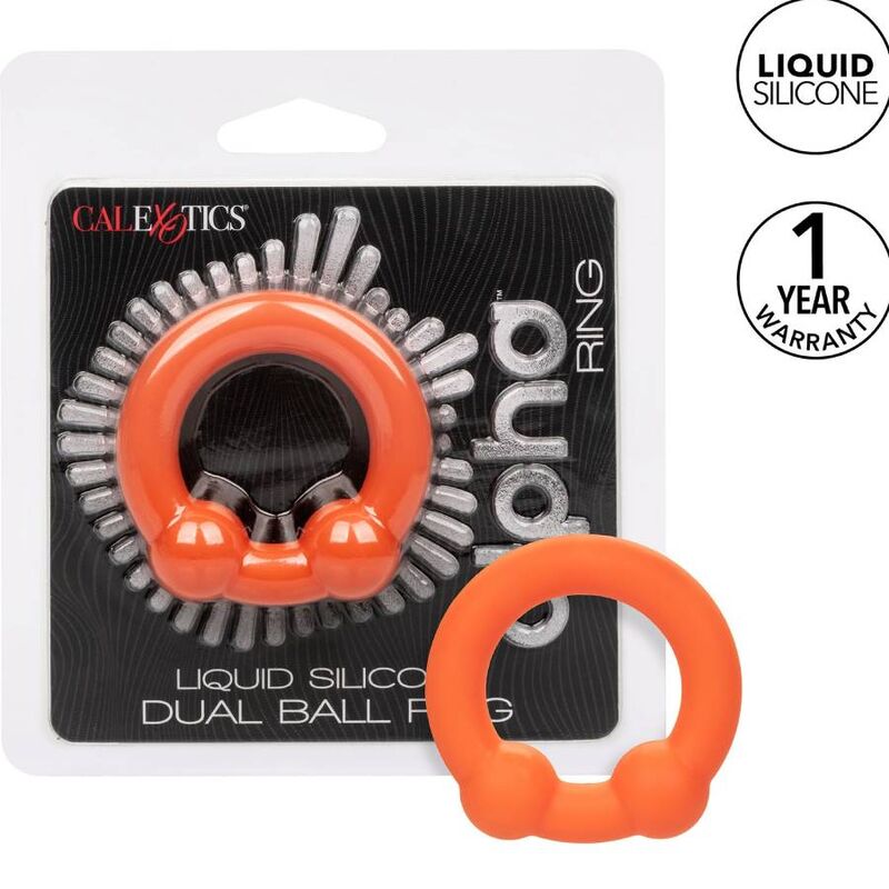 CALEXOTICS - ALPHA ANILLO DOBLE BOLA NARANJA CALEXOTICS