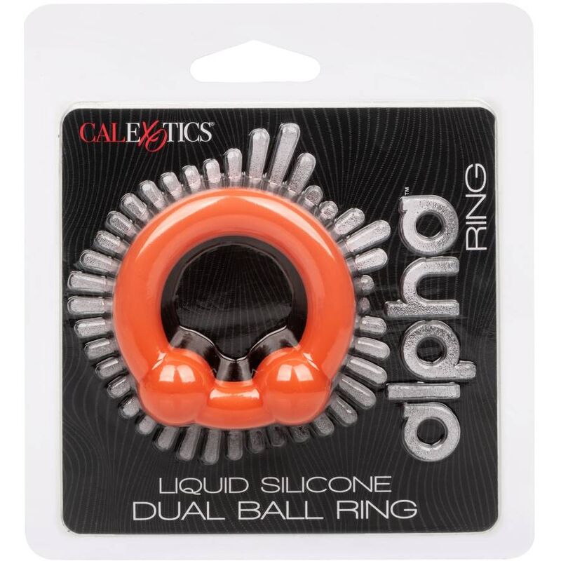 CALEXOTICS - ALPHA ANILLO DOBLE BOLA NARANJA CALEXOTICS