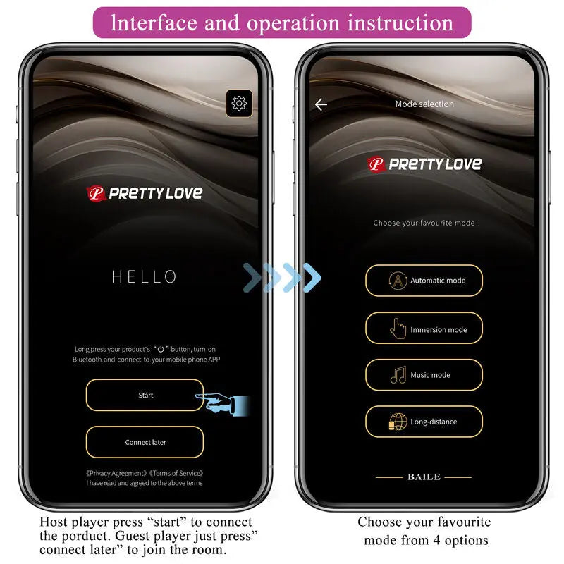 PRETTY LOVE - HECTOR VIBRADOR ELECTROSHOCK POR CONTROL POR APP LILA PRETTY LOVE HIGH GRADE