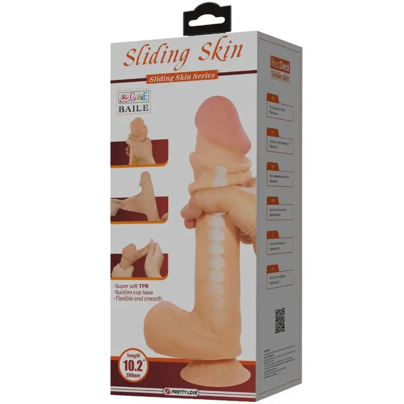 PRETTY LOVE - SLIDING SKIN SERIES DILDO REALÍSTICO CON VENTOSA PIEL DESLIZANTE 26 CM PRETTY LOVE HIGH GRADE