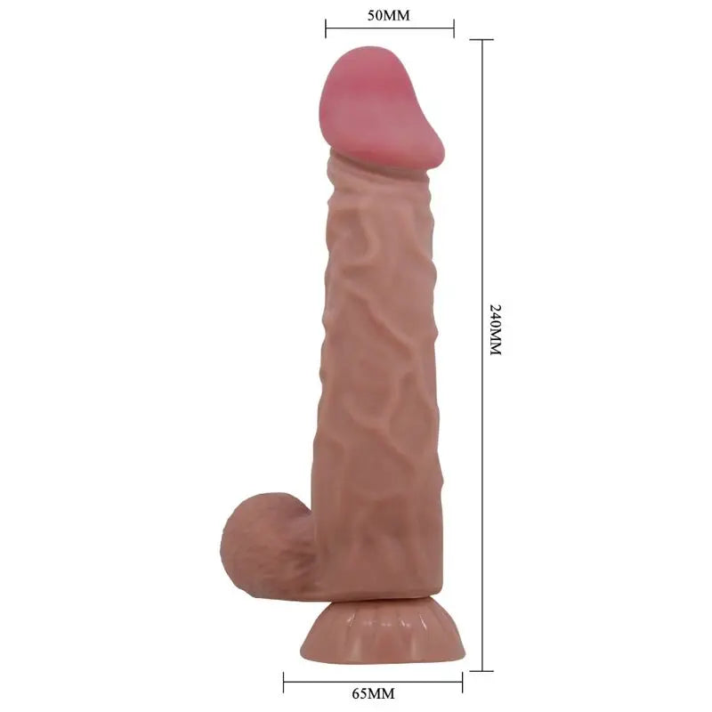 PRETTY LOVE - SLIDING SKIN SERIES DILDO REALÍSTICO CON VENTOSA PIEL DESLIZANTE MORENO 24 CM PRETTY LOVE HIGH GRADE