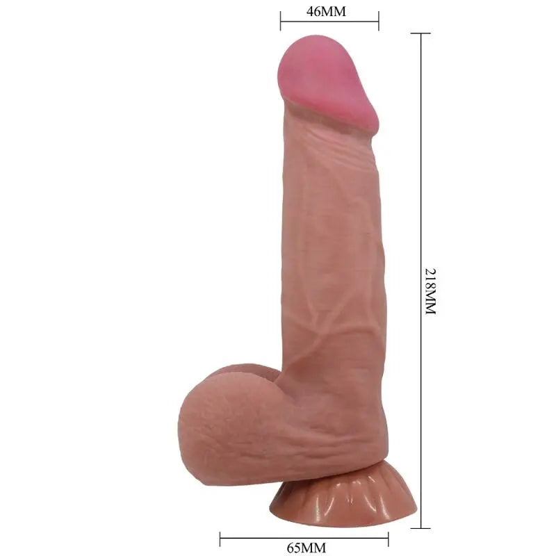 PRETTY LOVE - SLIDING SKIN SERIES DILDO REALÍSTICO CON VENTOSA PIEL DESLIZANTE MORENO 21.8 CM PRETTY LOVE HIGH GRADE