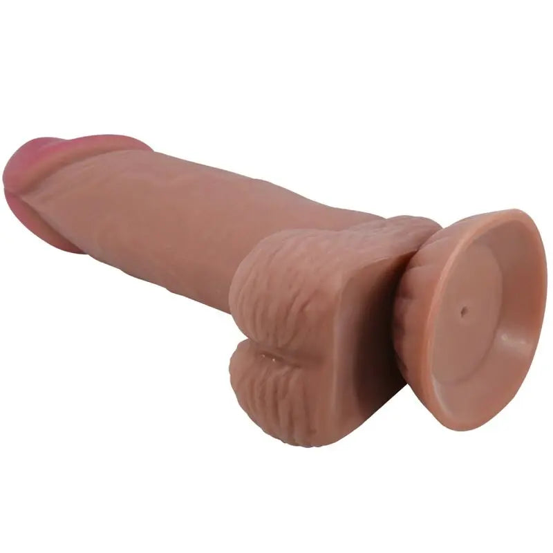 PRETTY LOVE - SLIDING SKIN SERIES DILDO REALÍSTICO CON VENTOSA PIEL DESLIZANTE MORENO 19.4 CM PRETTY LOVE HIGH GRADE