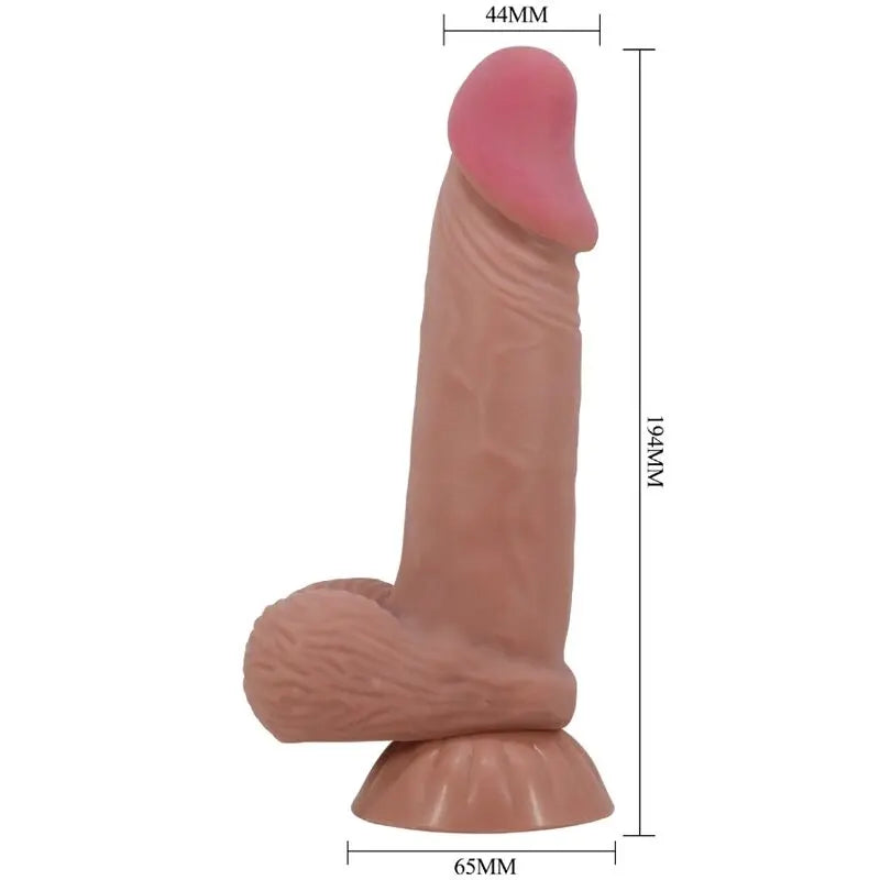PRETTY LOVE - SLIDING SKIN SERIES DILDO REALÍSTICO CON VENTOSA PIEL DESLIZANTE MORENO 19.4 CM PRETTY LOVE HIGH GRADE