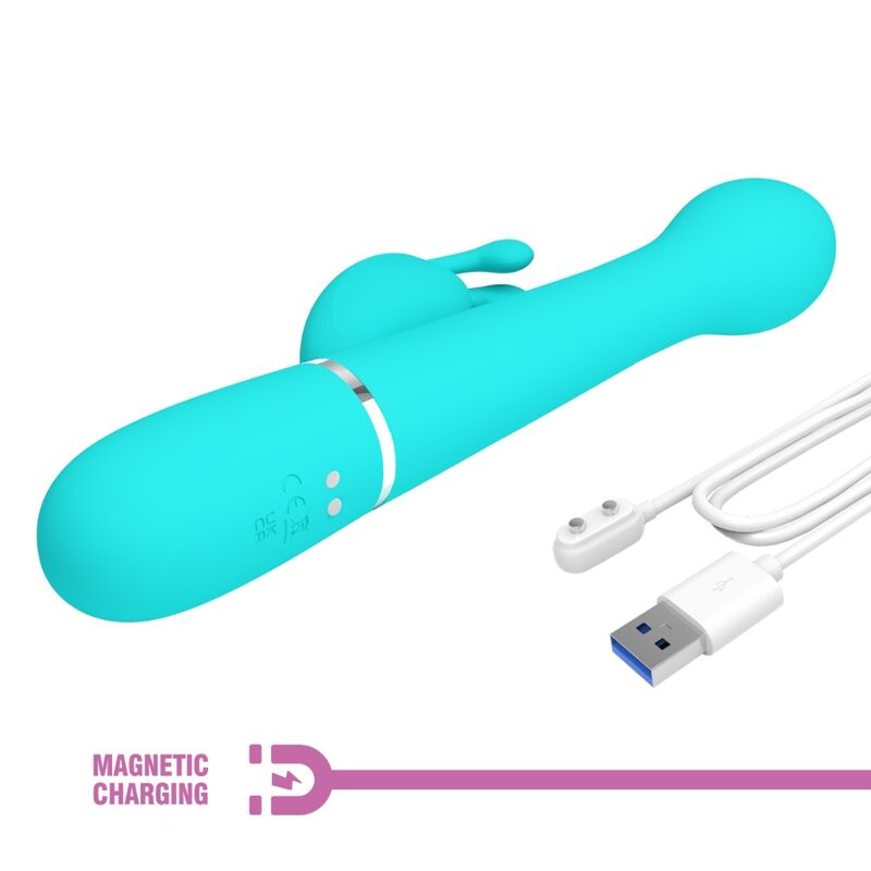 PRETTY LOVE - DEJON VIBRADOR RABBIT 3 EN 1 MULTIFUNCIÓN VERDE AGUA PRETTY LOVE FLIRTATION