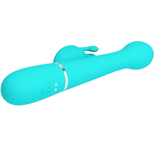 PRETTY LOVE - DEJON VIBRADOR RABBIT 3 EN 1 MULTIFUNCIÓN VERDE AGUA PRETTY LOVE FLIRTATION