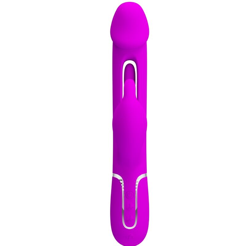 PRETTY LOVE - KAMPAS VIBRADOR RABBIT 3 EN 1 MULTIFUNCIÓN CON LENGUA FUCSIA PRETTY LOVE FLIRTATION
