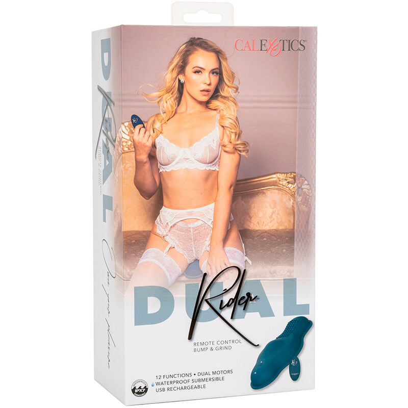 CALEXOTICS - RIDER MASAJEADOR DOBLE MOTOR CONTROL REMOTO AZUL CALEXOTICS