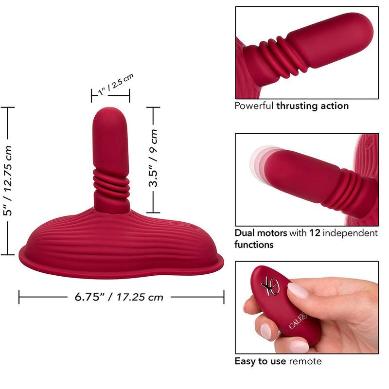CALEXOTICS - RIDER MASAJEADOR DOBLE MOTOR CONTROL REMOTO ROJO CALEXOTICS