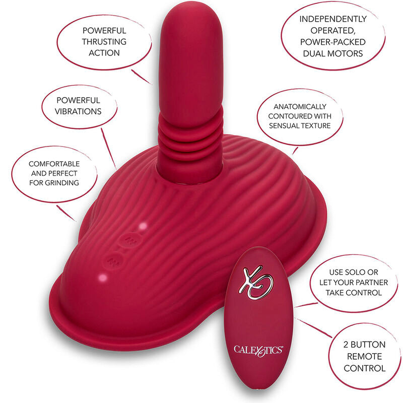 CALEXOTICS - RIDER MASAJEADOR DOBLE MOTOR CONTROL REMOTO ROJO CALEXOTICS