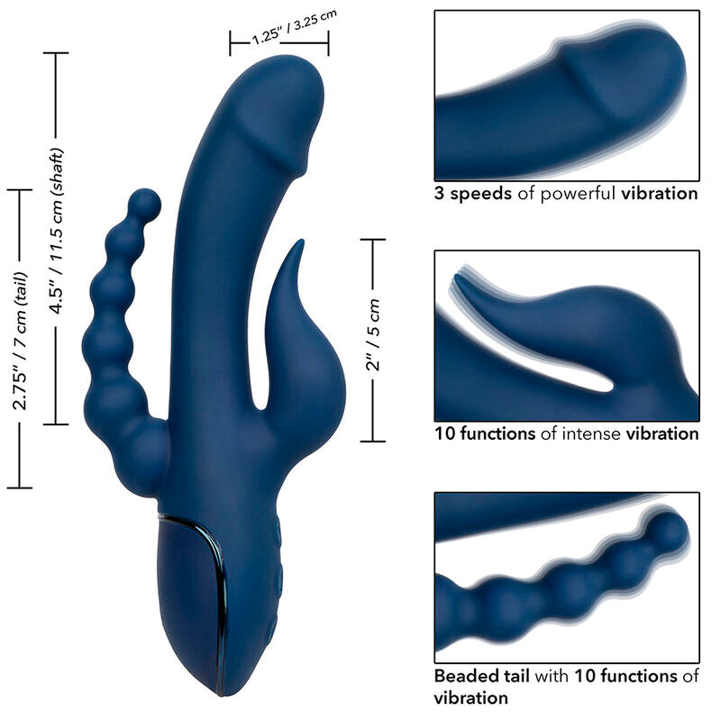 CALEXOTICS - VIBRADOR TRIPLE ORGASM AZUL CALEXOTICS