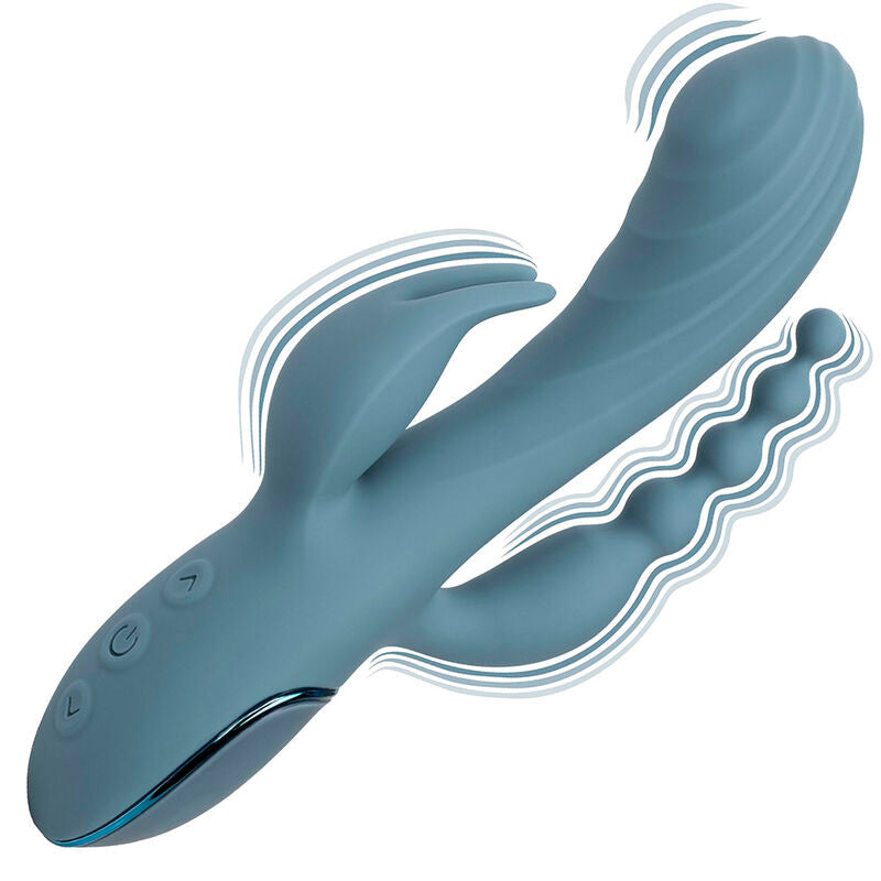 CALEXOTICS - VIBRADOR TRIPLE ÉXTASIS GRIS CALEXOTICS