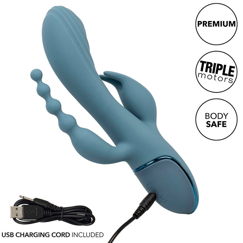CALEXOTICS - VIBRADOR TRIPLE ÉXTASIS GRIS CALEXOTICS