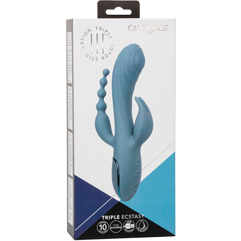 CALEXOTICS - VIBRADOR TRIPLE ÉXTASIS GRIS CALEXOTICS