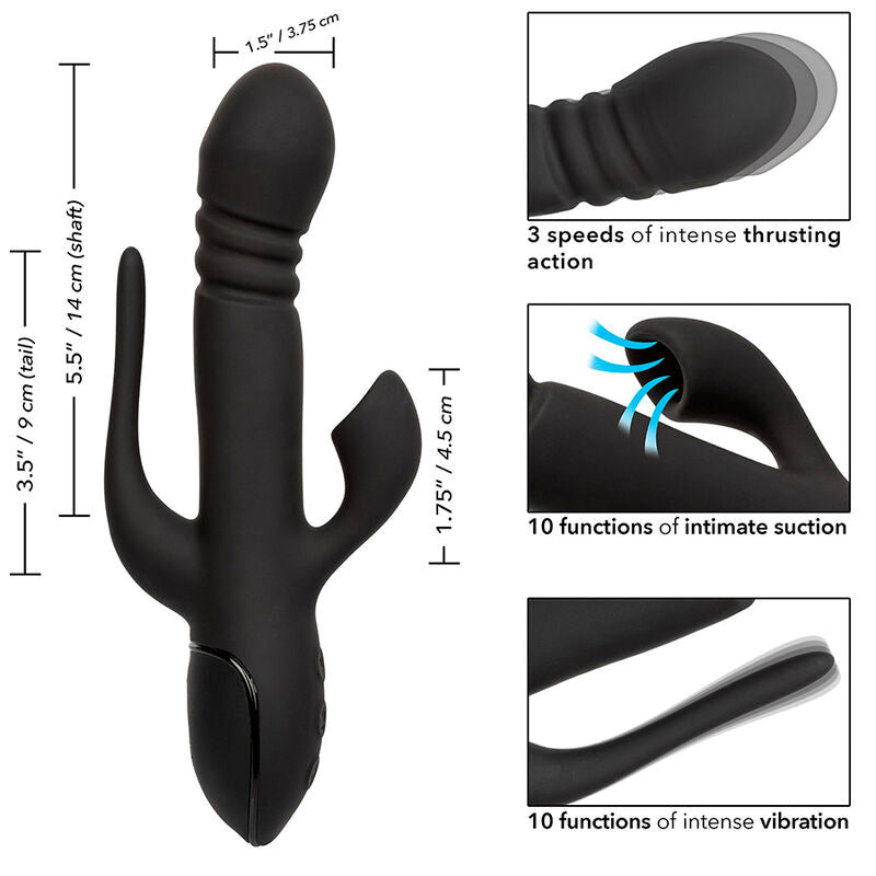 CALEXOTICS - VIBRADOR TRIPLE EUPHORIA NEGRO CALEXOTICS
