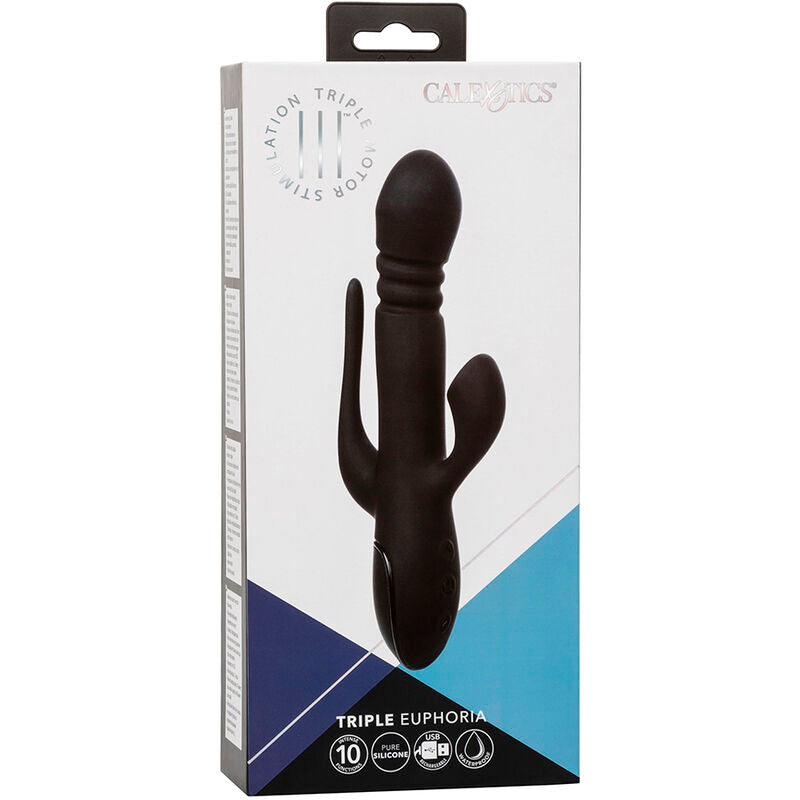 CALEXOTICS - VIBRADOR TRIPLE EUPHORIA NEGRO CALEXOTICS