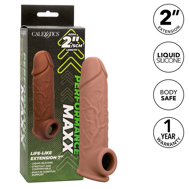 CALEXOTICS - PERFORMANCE MAXX EXTENSIÓN REALISTA 7 PIEL MORENO CALEXOTICS