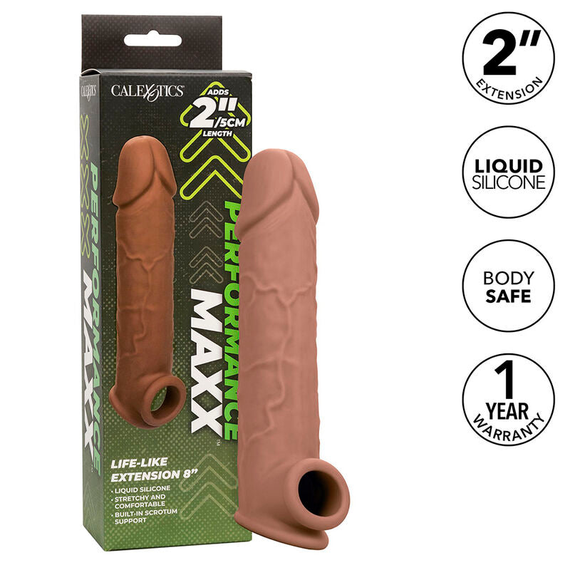CALEXOTICS - PERFORMANCE MAXX EXTENSIÓN REALISTA 8 PIEL MORENO CALEXOTICS
