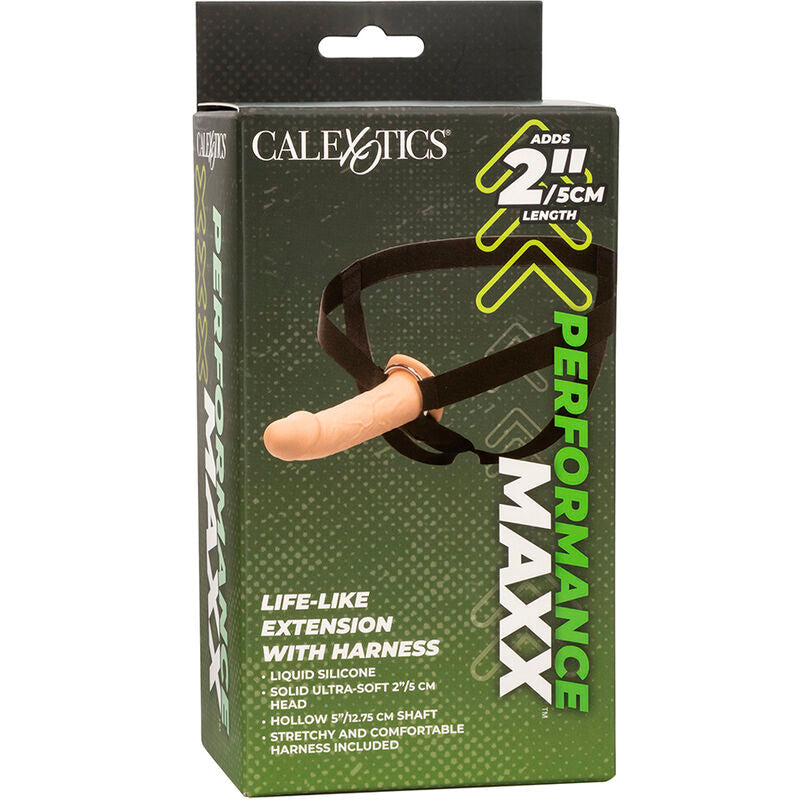 CALEXOTICS - PERFORMANCE MAXX EXTENSIÓN REALISTA CON ARNÉS PIEL CLARO CALEXOTICS