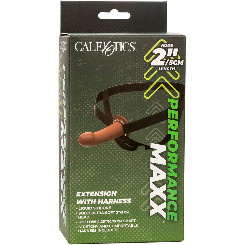 CALEXOTICS - PERFORMANCE MAXX EXTENSIÓN CON ARNÉS PIEL MORENO CALEXOTICS
