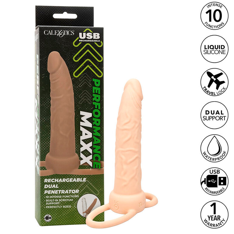 CALEXOTICS - PERFORMANCE MAXX DOBLE PENETRADOR RECARGABLE PIEL CLARO CALEXOTICS
