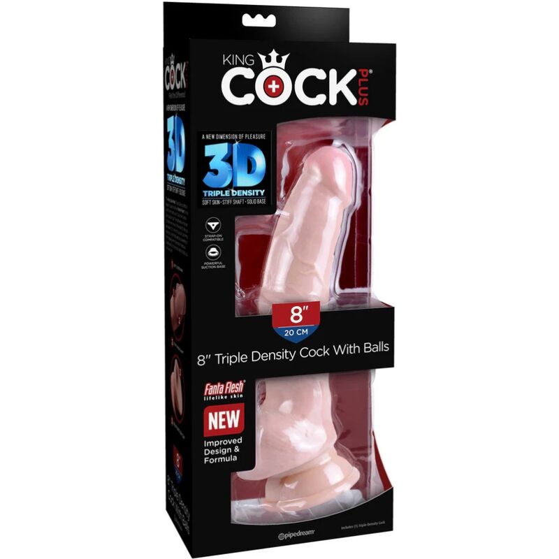 KING COCK - DILDO TRIPLE DENSIDAD 18.4 CM KING COCK PLUS