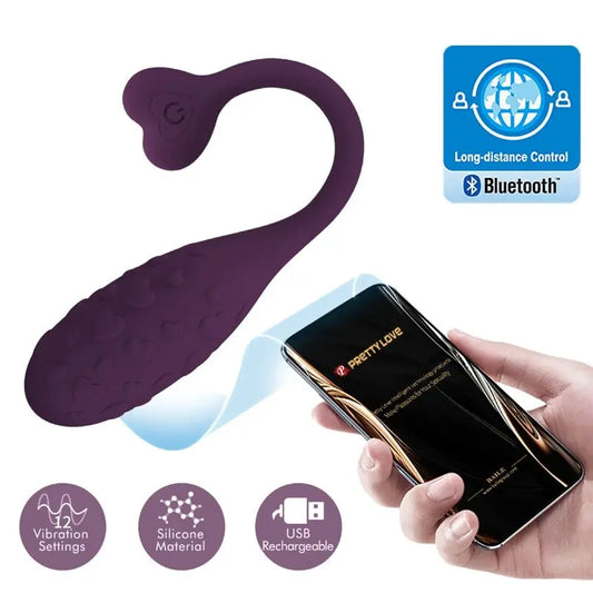 PRETTY LOVE - FISHERMAN HUEVO VIBRADOR LILA CONTROLADO POR APP PRETTY LOVE SMART
