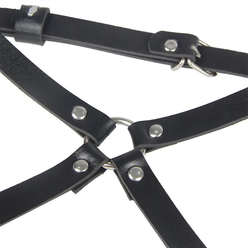 SUBBLIME - ARNÉS CINTURA Y PIERNAS CUERO NEGRO TALLA ÚNICA SUBBLIME FETISH