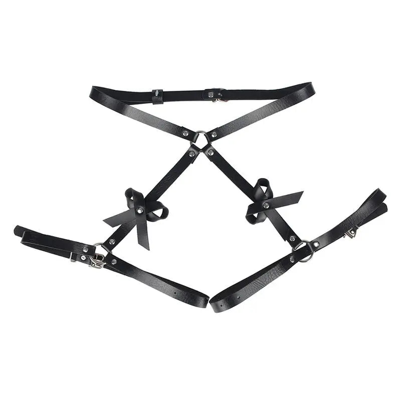 SUBBLIME - ARNÉS CINTURA Y PIERNAS CUERO NEGRO TALLA ÚNICA SUBBLIME FETISH