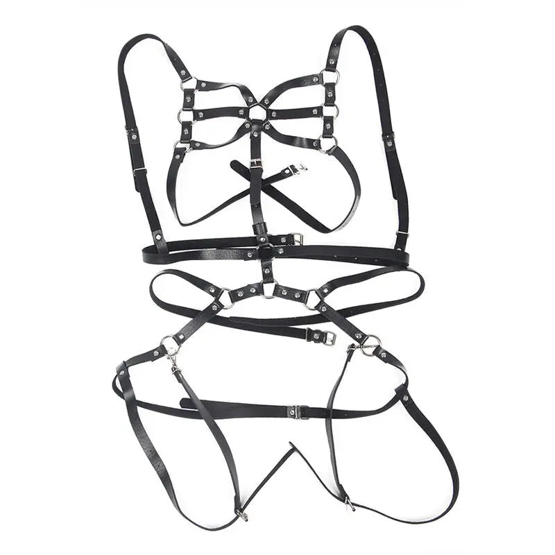 SUBBLIME - ARNÉS DE CUERPO CORREAS AJUSTABLE CUERO NEGRO TALLA ÚNICA SUBBLIME FETISH