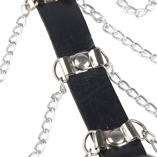 SUBBLIME - ARNÉS DE PECHO CADENAS CUERO NEGRO TALLA ÚNICA SUBBLIME FETISH