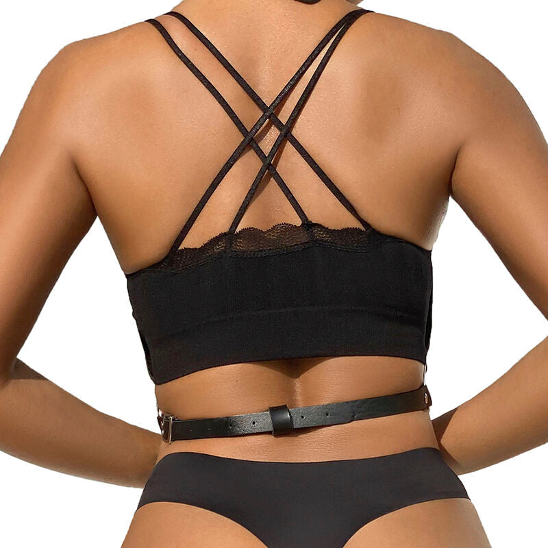 SUBBLIME - ARNÉS DE PECHO CADENAS CUERO NEGRO TALLA ÚNICA SUBBLIME FETISH
