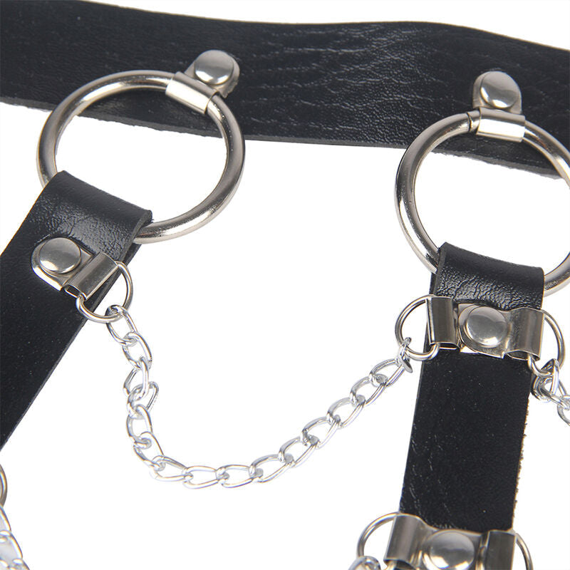 SUBBLIME - ARNÉS DE PECHO CADENAS CUERO NEGRO TALLA ÚNICA SUBBLIME FETISH