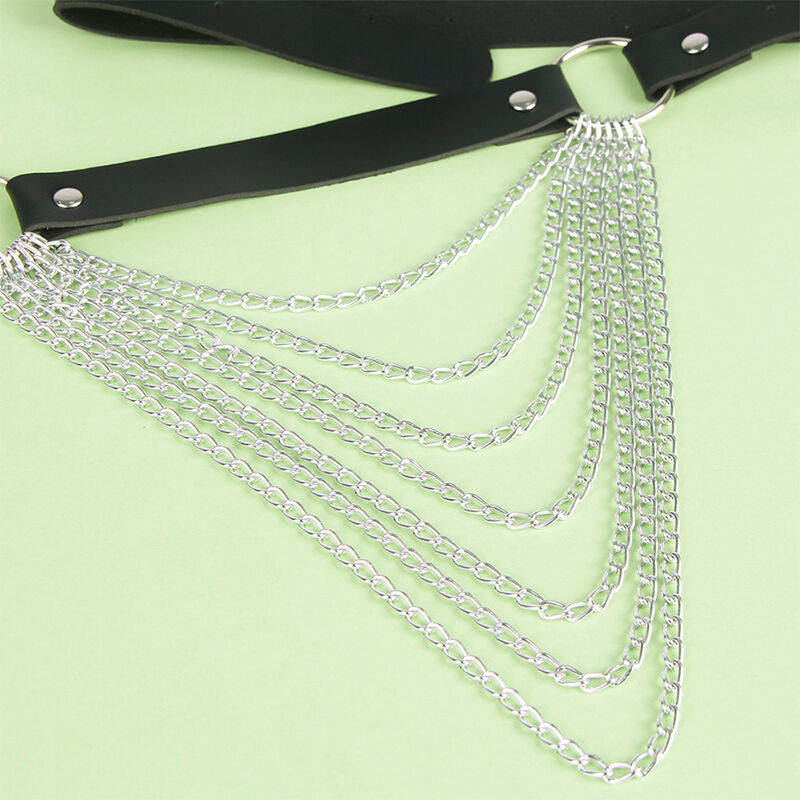 SUBBLIME - CINTURON DE CADENAS CUERO NEGRO TALLA ÚNICA SUBBLIME FETISH