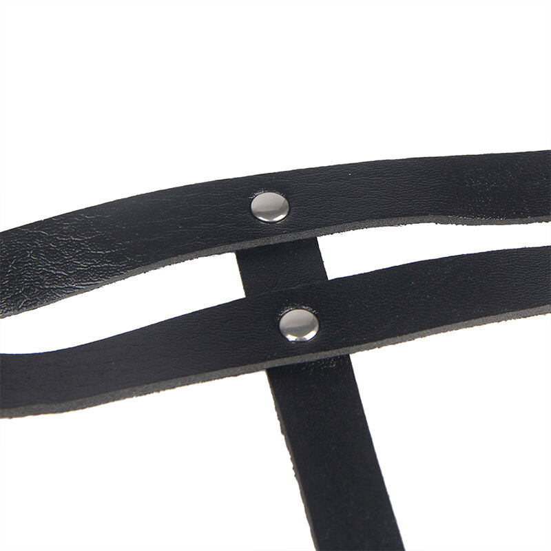 SUBBLIME - CINTURON DE CADENAS ANILLAS CUERO NEGRO TALLA ÚNICA SUBBLIME FETISH