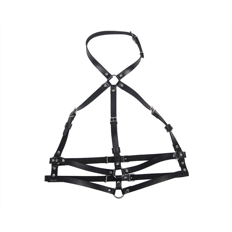 SUBBLIME - ARNÉS DE PECHO ANILLAS DE CUERO NEGRO TALLA ÚNICA SUBBLIME FETISH